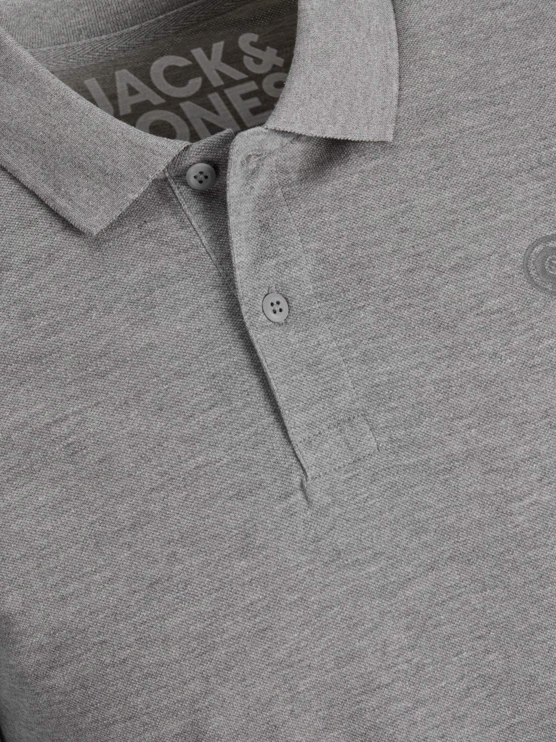 JACK & JONES 12171776 Lot de 3 polos slim fit à manches courtes pour homme, noir, blanc, bleu, gris, XS, S, M, L, XL, XXL