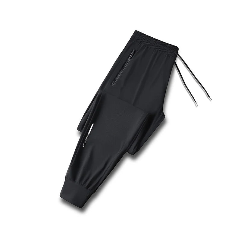 High Quality Ice Silk Pants For Men's Summer Slim Casual New Loose High Elasticity Quick Drying Outdoor Running Casual Pants